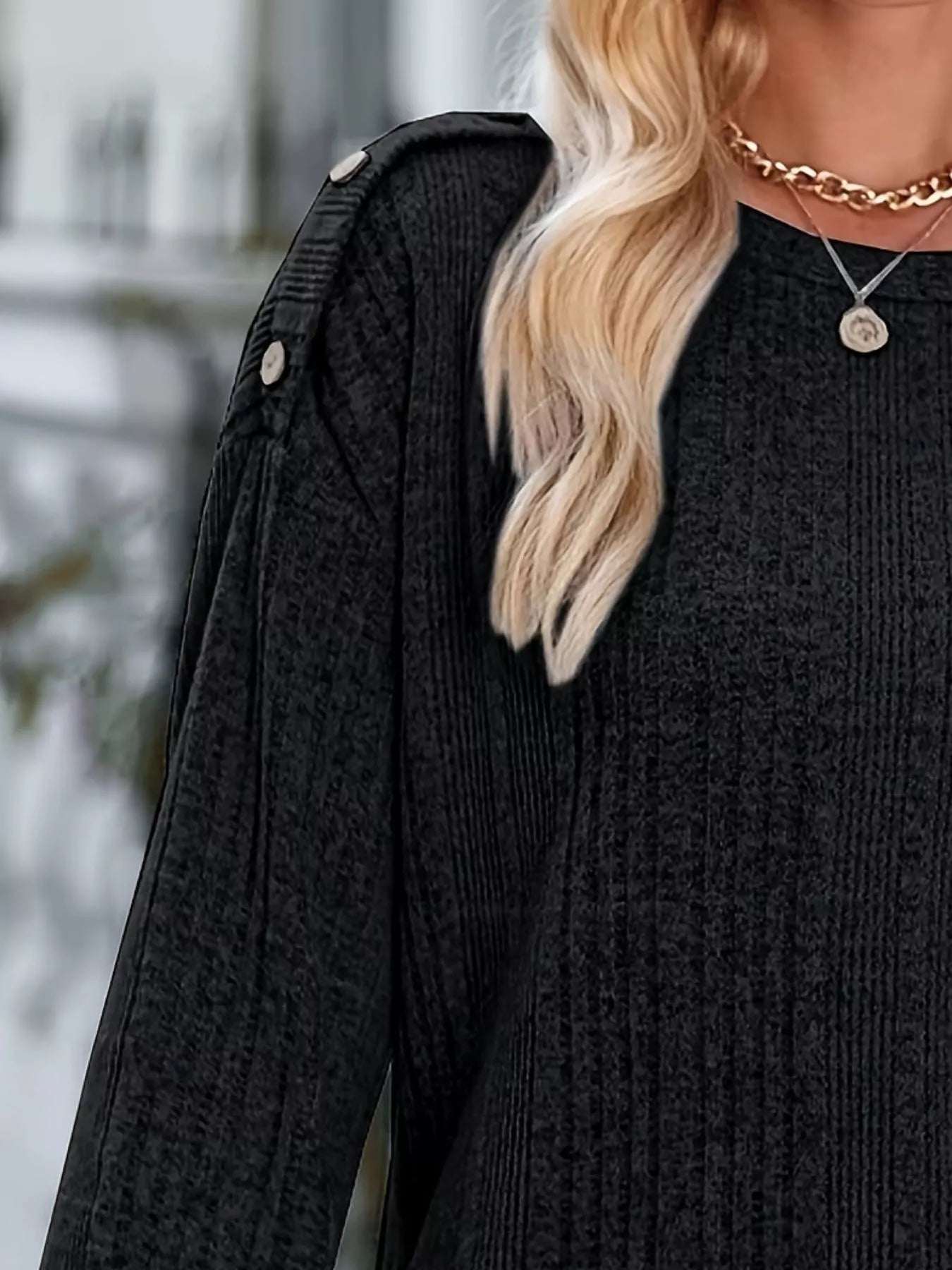 Boat Neck Ribbed Knit T-Shirt OutfitFlow