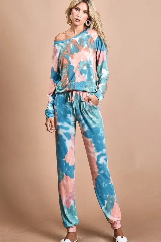 BiBi Tie Dye French Terry Jogger Pants OutfitFlow
