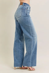 Judy Blue Full Size V - Front Baggy Jeans Plus Size OutfitFlow