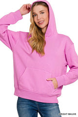 Zenana Fleece Kangaroo Pocket Hoodie OutfitFlow