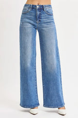 RISEN Full Size High Rise Wide Leg Jeans Plus Size OutfitFlow