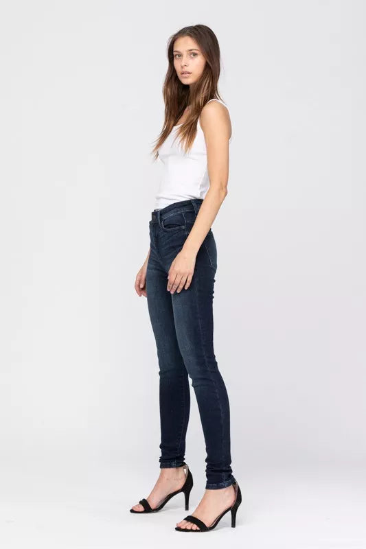 Judy Blue High Waist Washed Skinny Jeans OutfitFlow