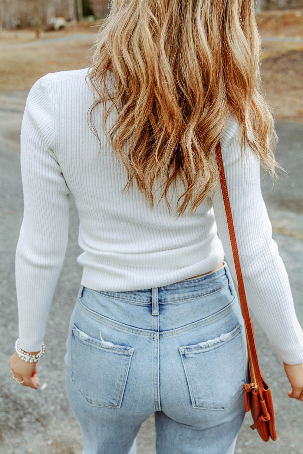 Outfit Flow - Crisscross V Neck Long Sleeve Knit Top