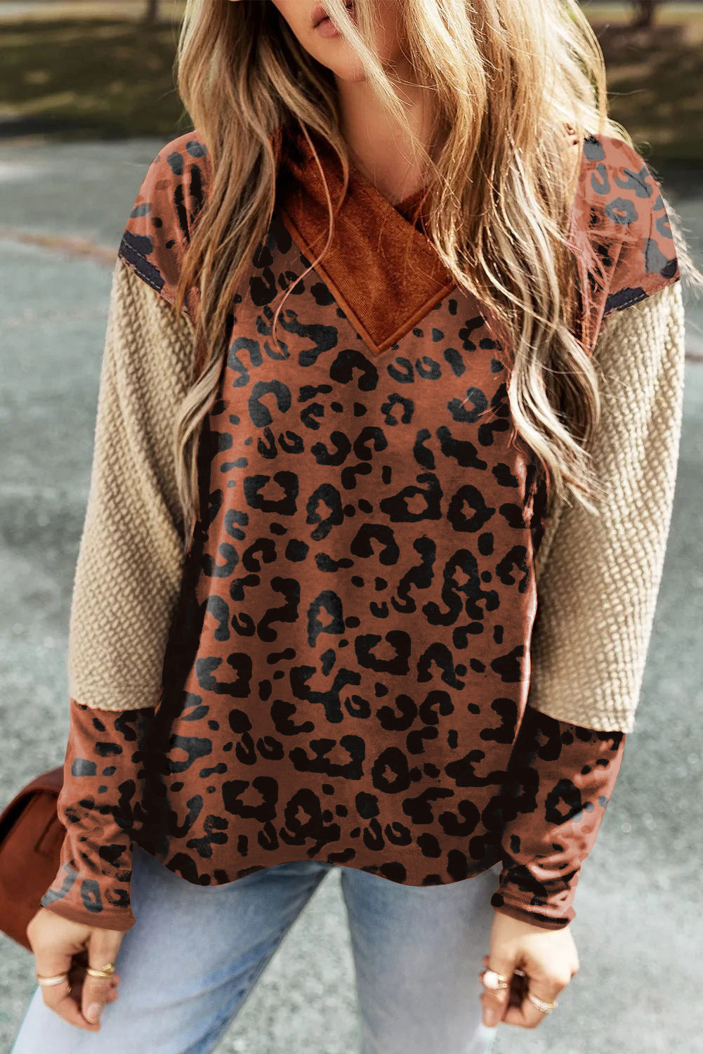 Outfit Flow - Leopard Dropped Shoulder Hoodie