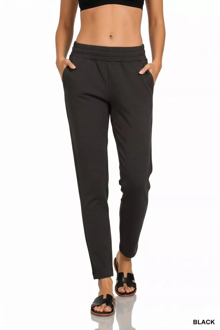 Zenana Scuba Capri Sweatpants with Pocket OutfitFlow