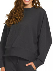 Zenana Ribbed Round Neck Pullover and Drawstring Pants Set Trendsi