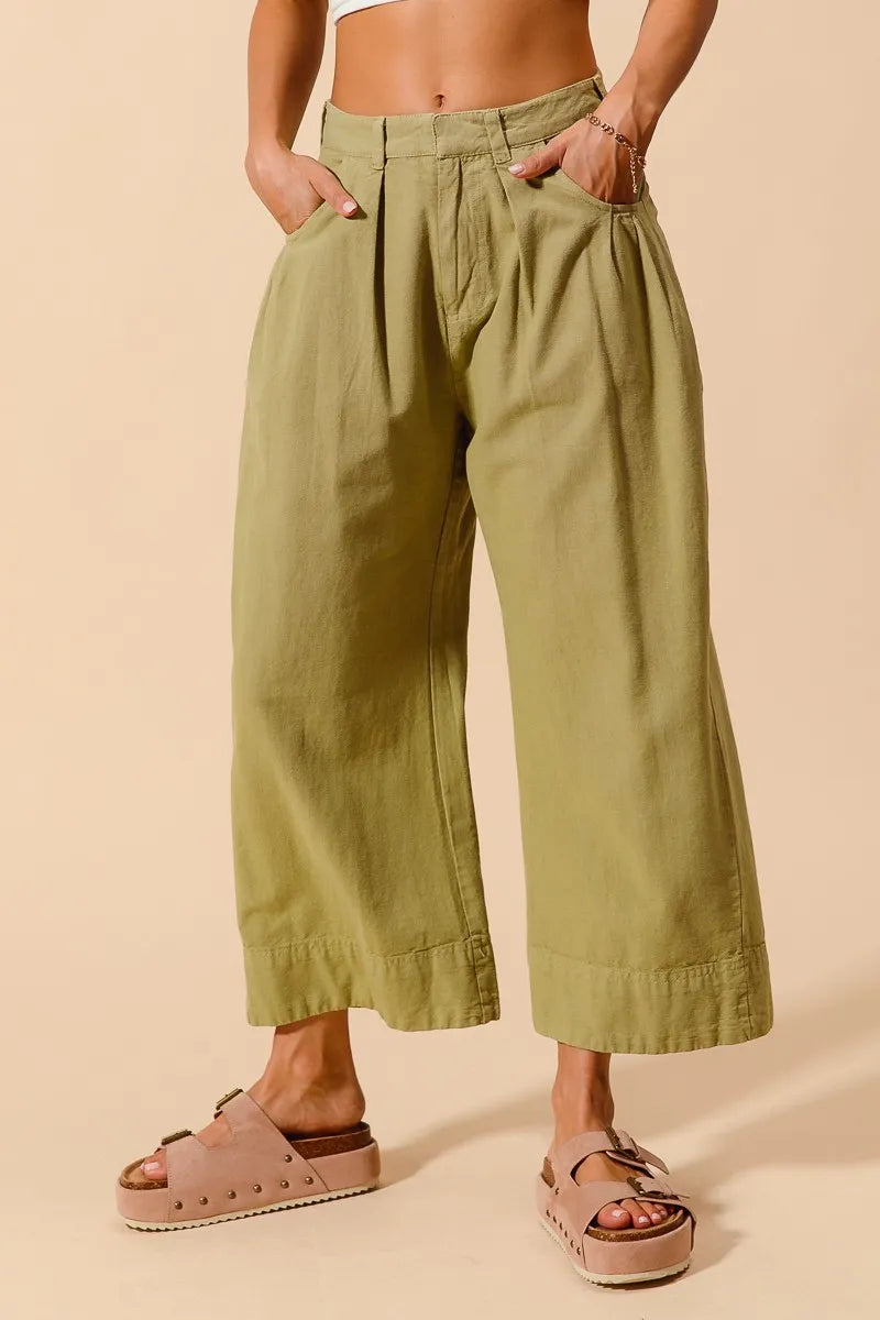 SO ME Mid Rise Wide Leg Chino Pants With Pockets OutfitFlow