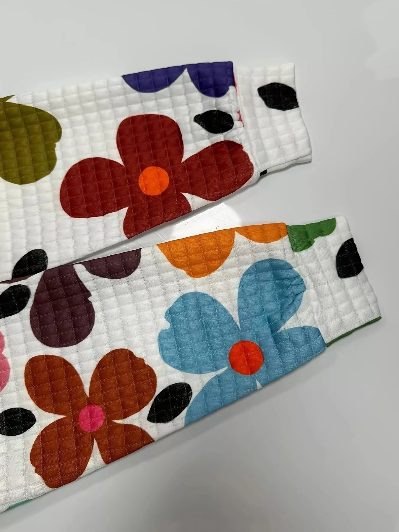 Floral Print Textured Drawstring Hoodie OutfitFlow