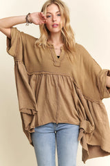 ADORA Oversized Mineral Washed Flare Top OutfitFlow