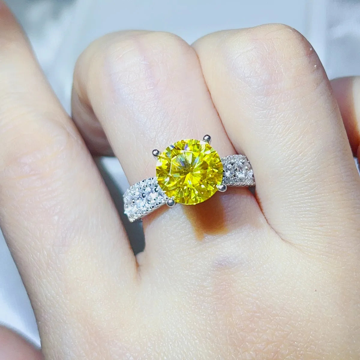3 Carat Moissanite 925 Sterling Silver Ring OutfitFlow