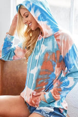 BiBi Tie Dye Jersey Knit Hoodie With Kangaroo Pocket OutfitFlow