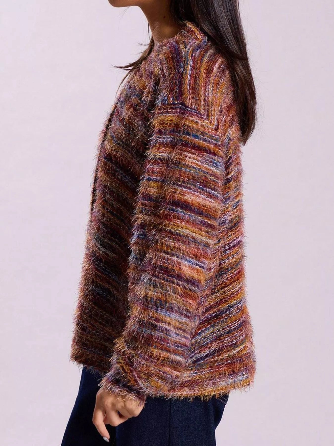 Textured Knit Button-Down Cardigan OutfitFlow