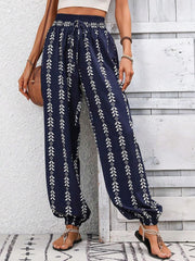 Outfit Flow - Tied Printed High Waist Pants