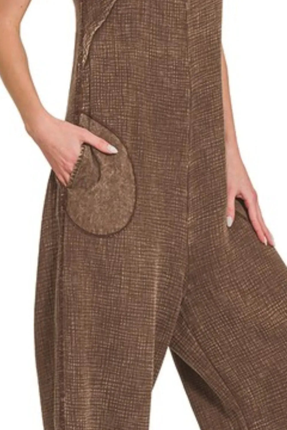 Zenana Double Gauze Washed Wide Leg Overalls OutfitFlow