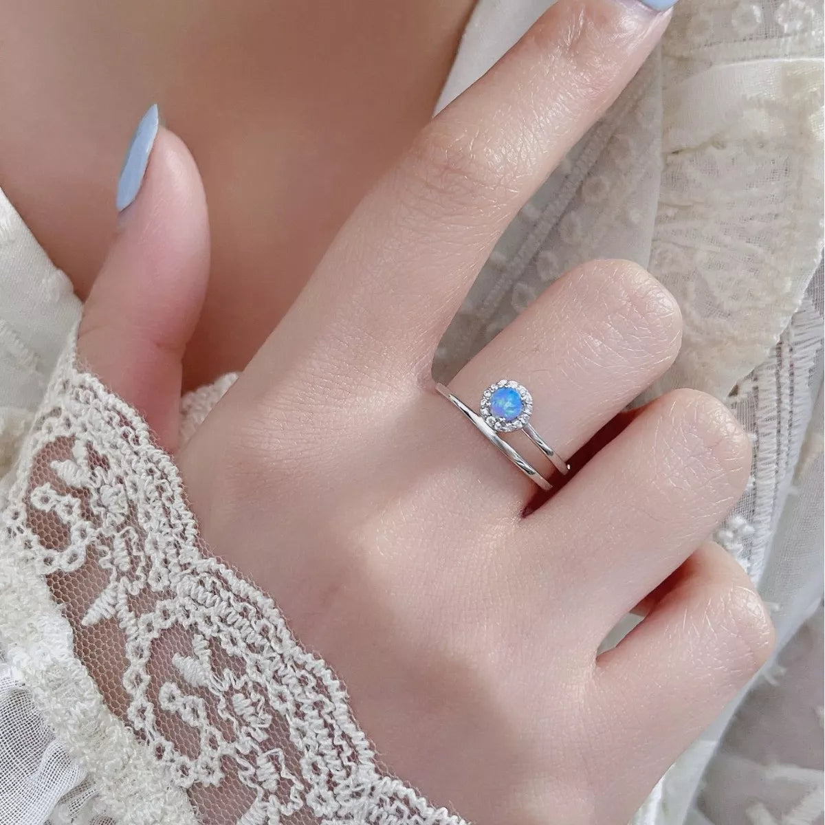 925 Sterling Silver Opal Ring OutfitFlow