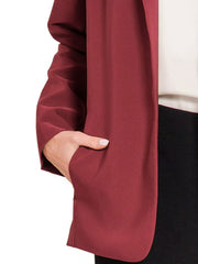 Zenana Woven Long Sleeve Blazer With Lining OutfitFlow