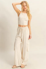 HYFVE Crop Top and Cargo Pants Set OutfitFlow