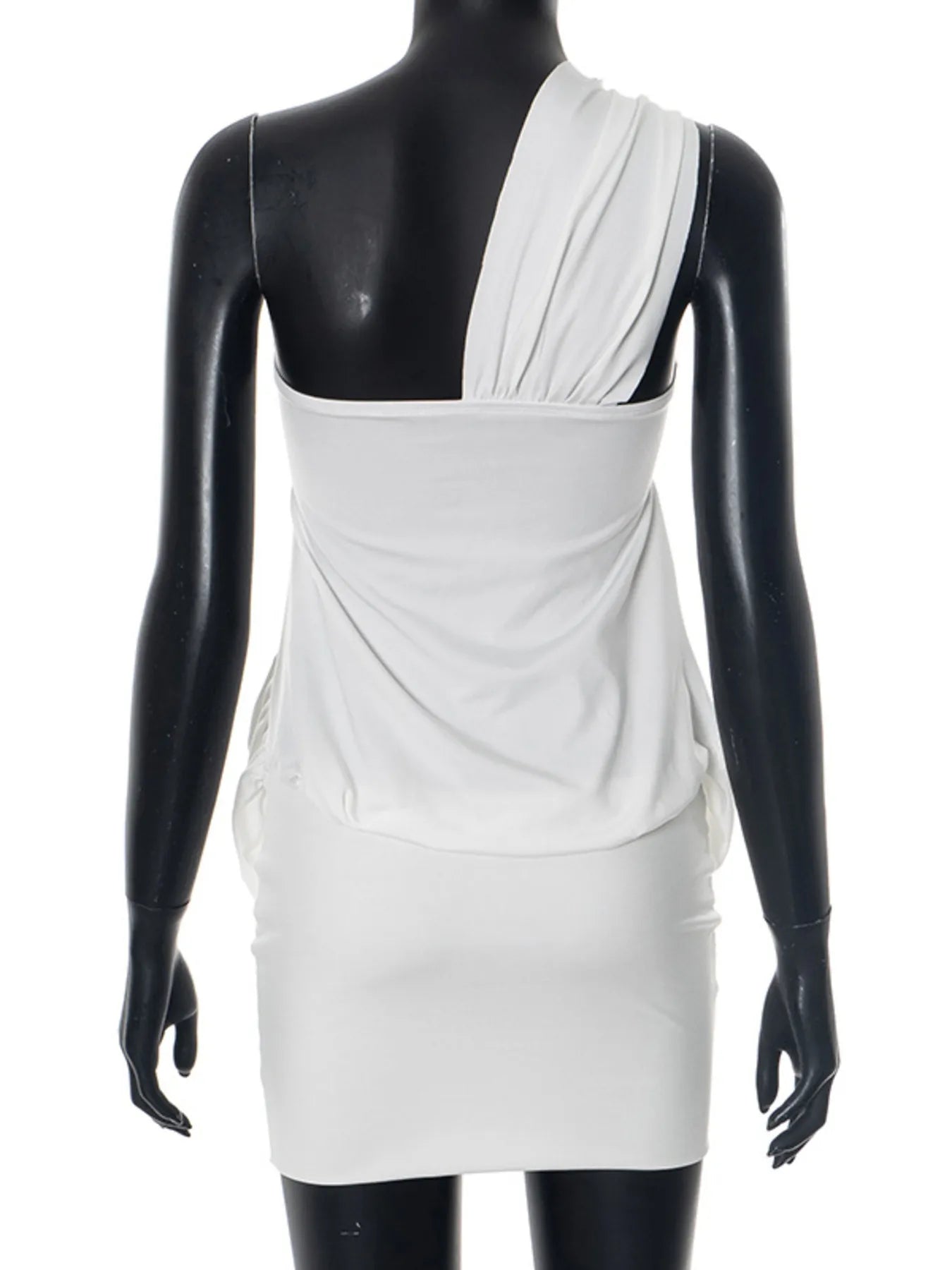 Ruched One-Shoulder Mini Dress OutfitFlow