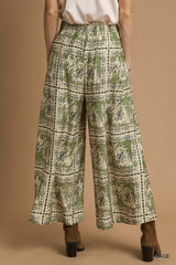 Umgee Bohemian Print Pants with Pockets OutfitFlow
