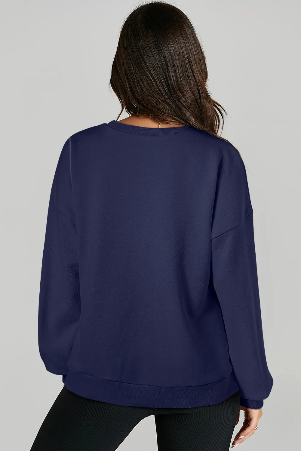 Outfit Flow - High-Low Round Neck Long Sleeve Sweatshirt