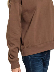 Zenana Fleece Half Zip Sweatshirt OutfitFlow