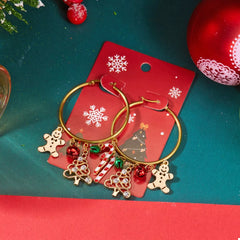 Christmas Theme Hoop Earrings OutfitFlow