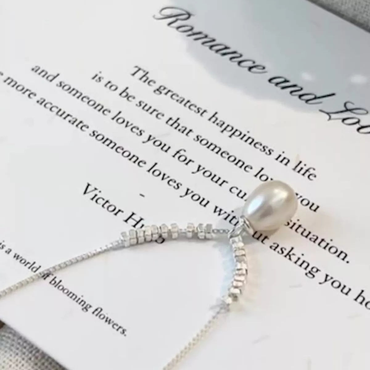 925 Sterling Silver Pearl Drop Necklace Trendsi