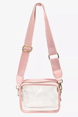 Fame PVC Clear Rectangular Crossbody Bag OutfitFlow