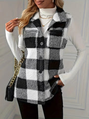 Outfit Flow - Plaid Button Up Vest Coat