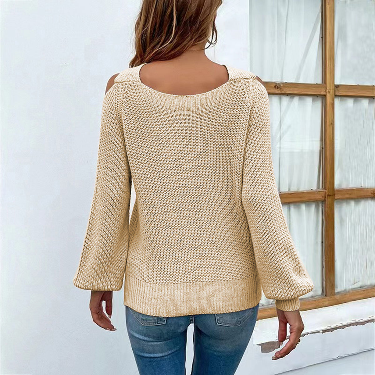 Crisscross Cold-Shoulder Sweater OutfitFlow