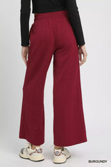Umgee Cable Knit Textured Wide Leg Pants OutfitFlow