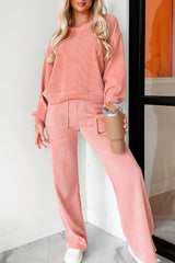 Outfit Flow - Round Neck Long Sleeve Top and Pants Set