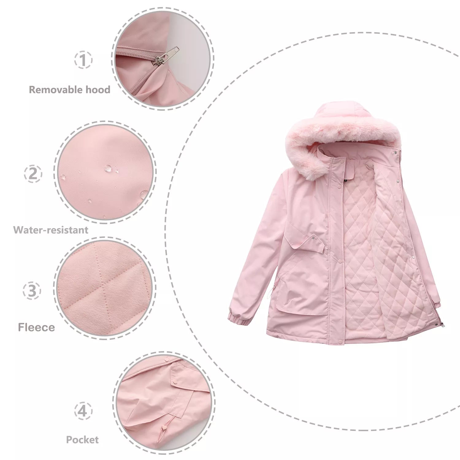 Full Size Fur Hooded Warm Winter Parka Outerwear Plus Size OutfitFlow