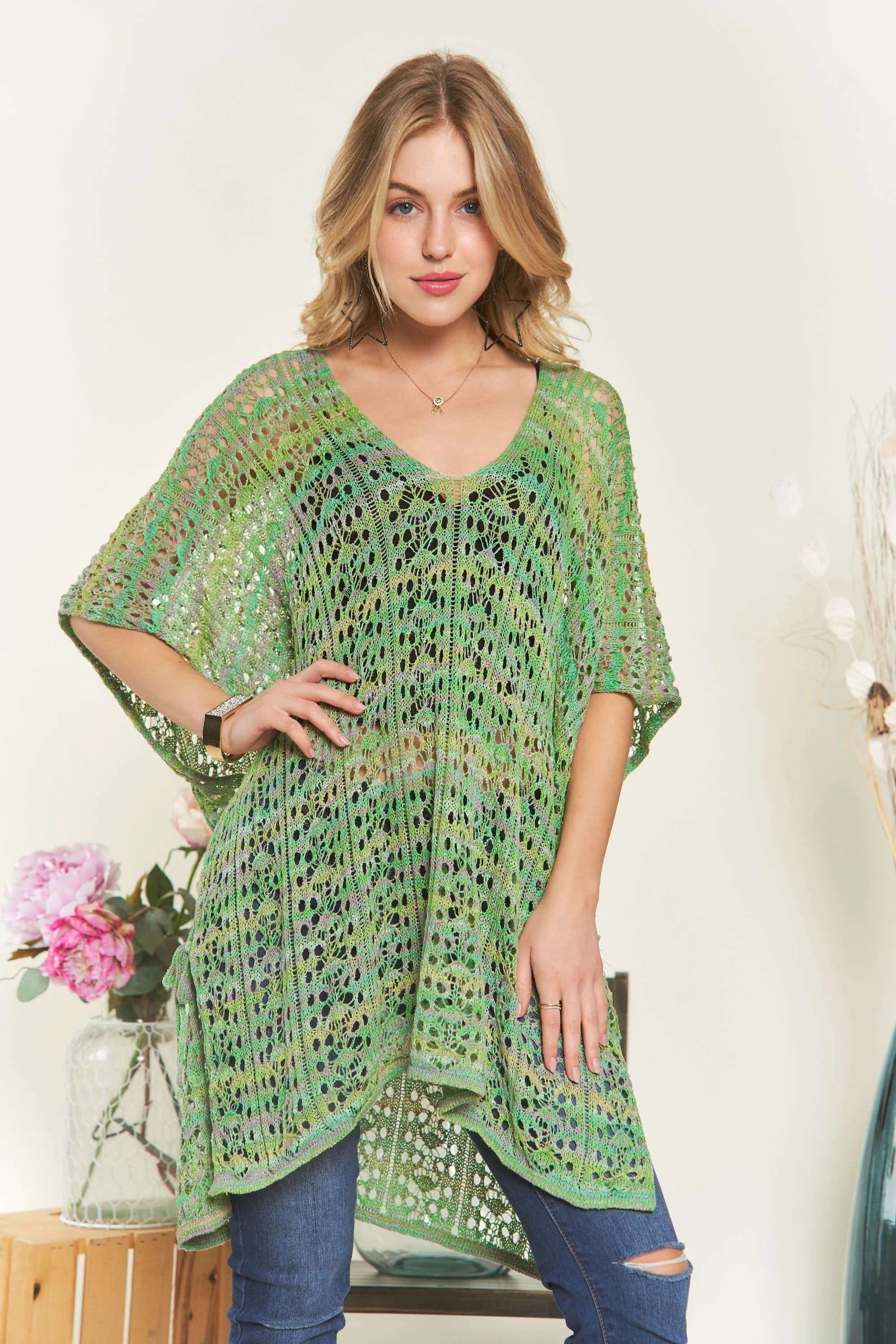 ADORA Crochet Cover Up Tunic Top OutfitFlow