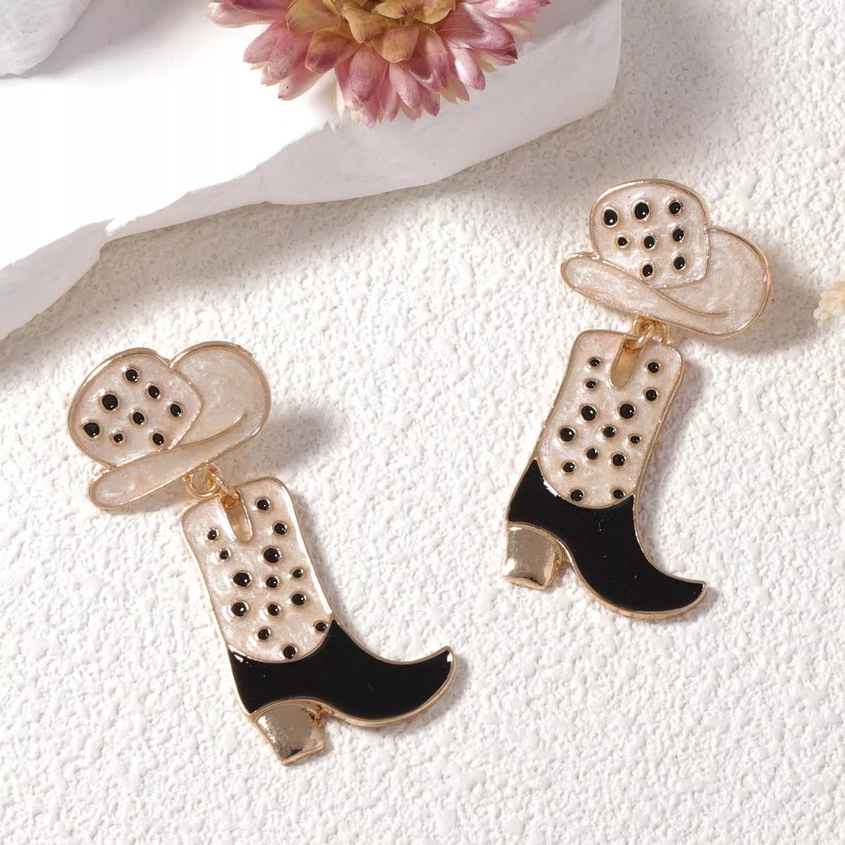 Cowgirl Boot and Hat Dangle Earrings OutfitFlow