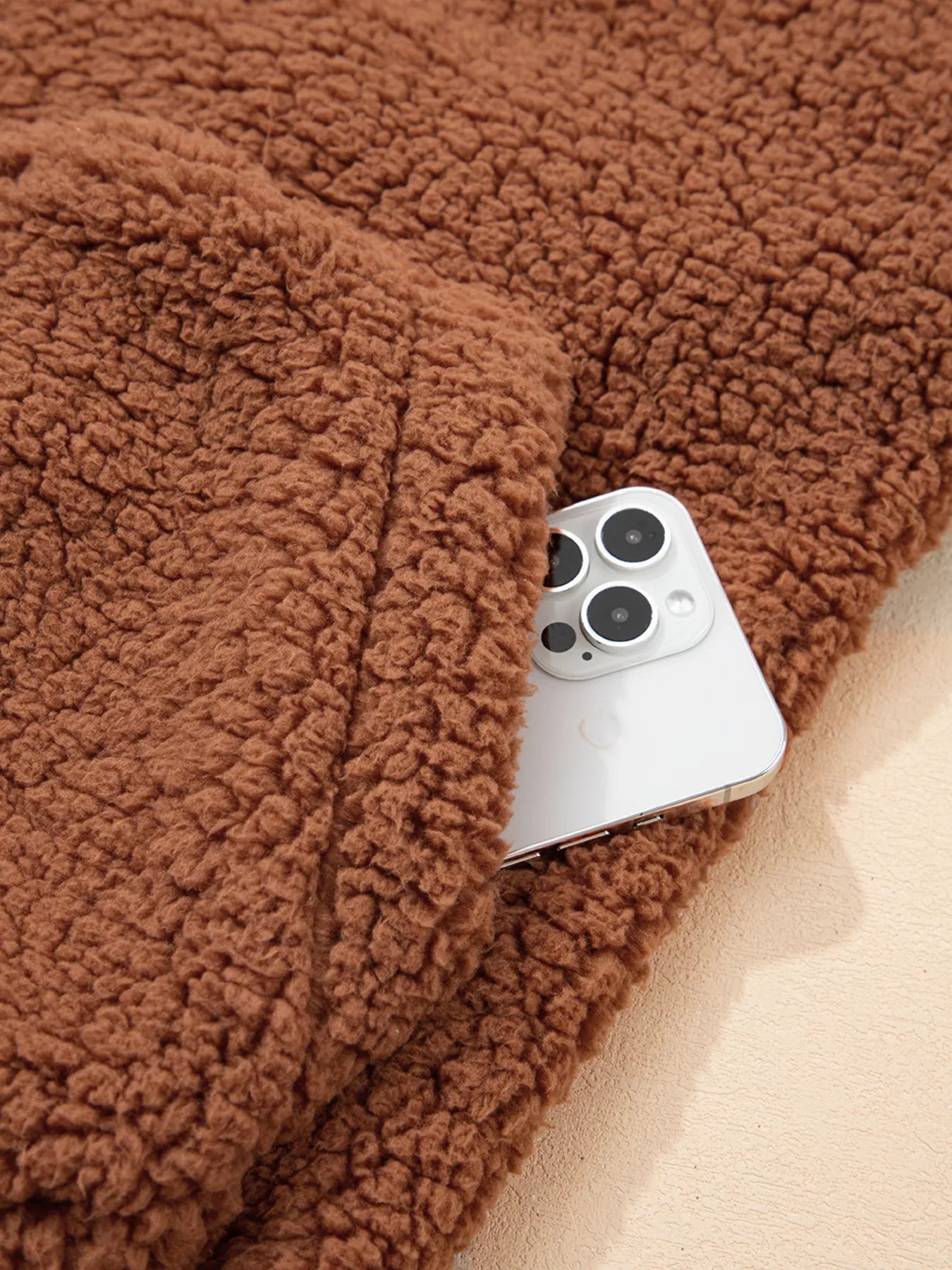 Zip Up Hooded Sherpa Jacket OutfitFlow