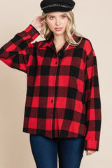 Outfit Flow - Super Lady Plaid Button Up Long Sleeve Shirt