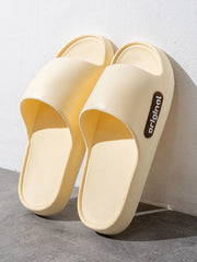 Open Toe Flats Slippers Pastel Yellow OutfitFlow