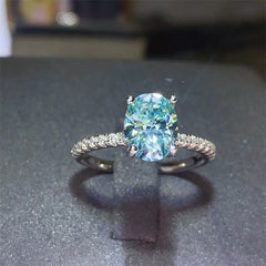 2 Carat Moissanite Zircon 925 Sterling Silver Ring OutfitFlow