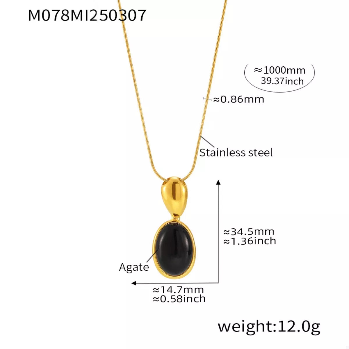 18K Gold-Plated Stainless Steel Necklace with Teardrop Pendant OutfitFlow
