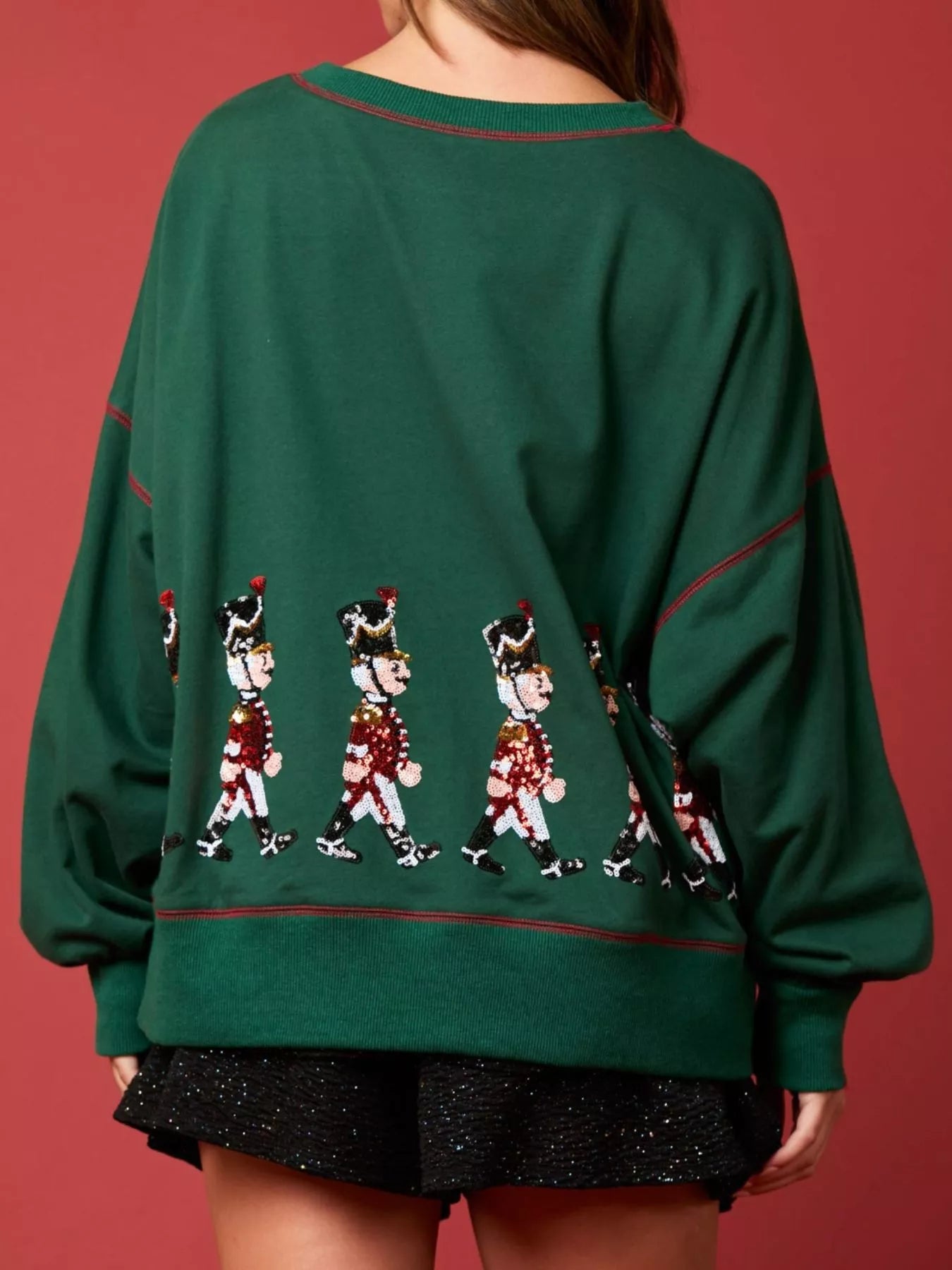 Christmas Marching Band Sequin Sweatshirt OutfitFlow