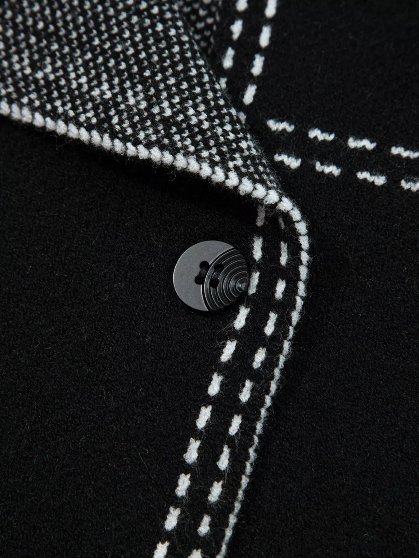 Contrast Trim Button up Sweater Cardigan OutfitFlow