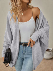 Casual Knit Open Front Cardigan Trendsi