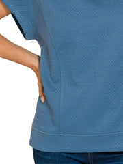 Zenana Textured Knit Jacquard Short Sleeve Top OutfitFlow