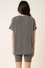 Mittoshop Rib Knit T-Shirt and Biker Short Set OutfitFlow