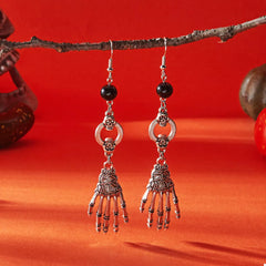 Halloween Skeleton Hand Drop Earrings OutfitFlow