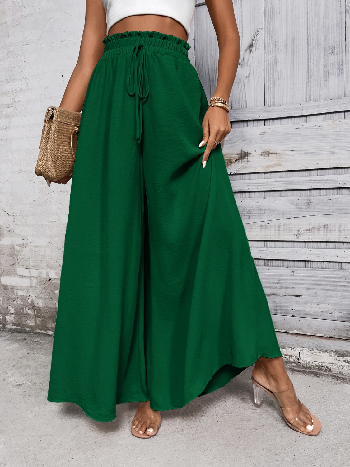 Outfit Flow - Honey Tied High Waist Wide Leg Pants