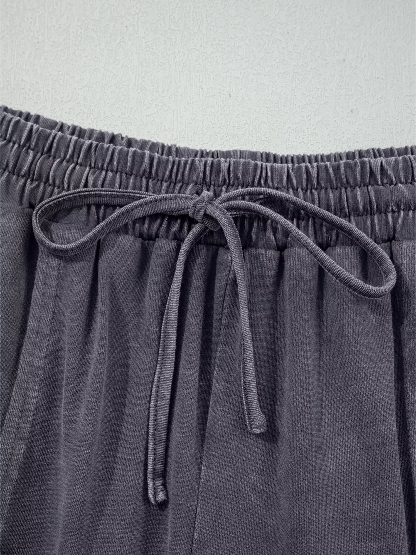 Flower Patch Mineral Washed Terry Knit Cropped Wide Leg Pants OutfitFlow