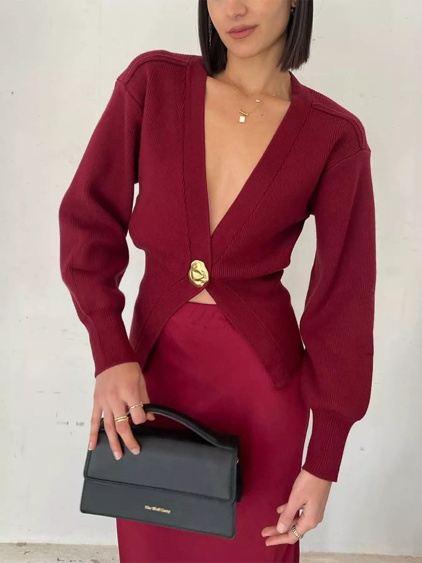 Single-Button Knit Cardigan OutfitFlow