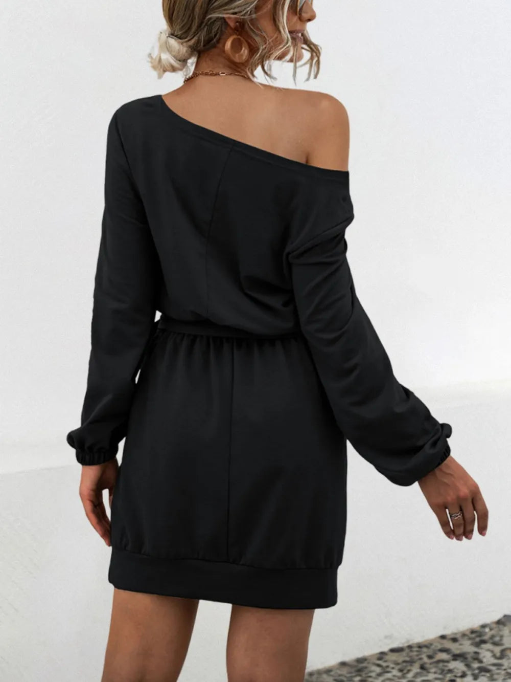One Shoulder Tie Waist Dress OutfitFlow